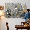 Abstract Floral Wall Art Canvas Print – Gold and Blue by MyGreatCanvas | Canvas Wall Art Prints | Photo Prints & Wall Decor
