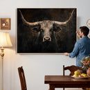 Vintage Longhorn Bull Wall Art Canvas Print – Rustic Western by MyGreatCanvas | Canvas Wall Art Prints | Photo Prints & Wall Decor