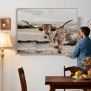 Texas Longhorn Bull Rustic Wall Art Canvas Print by MyGreatCanvas | Canvas Wall Art Prints | Photo Prints & Wall Decor