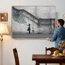 Banksy Girl with Butterflies Street Art Wall Art Canvas by MyGreatCanvas | Canvas Wall Art Prints | Photo Prints & Wall Decor