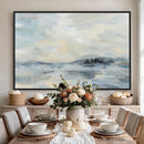 Abstract Coastal Landscape Wall Art Canvas Print – Soft Blue
