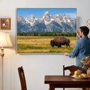 Bison in Mountain Landscape Wall Art Canvas Print – Western by MyGreatCanvas | Canvas Wall Art Prints | Photo Prints & Wall Decor