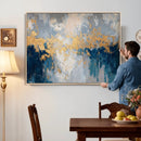 Blue Gold Abstract Large Framed Canvas Wall Art, Modern by MyGreatCanvas | Canvas Wall Art Prints | Photo Prints & Wall Decor