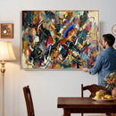 Geometric Abstract Wall Art Canvas Print, Orange Blue by MyGreatCanvas | Canvas Wall Art Prints | Photo Prints & Wall Decor