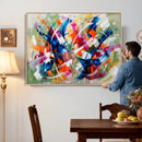 Geometric Abstract Wall Art Canvas Print, Orange Blue by MyGreatCanvas | Canvas Wall Art Prints | Photo Prints & Wall Decor