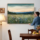 Wildflower Meadow Oil Painting Canvas — Daisy Lavender