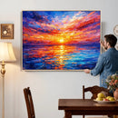 Colorful Knife Ocean Sunset Canvas — Orange Pink Teal by MyGreatCanvas | Canvas Wall Art Prints | Photo Prints & Wall Decor