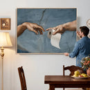 Funny Bathroom Canvas Wall Art, Michelangelo Creation of by MyGreatCanvas | Canvas Wall Art Prints | Photo Prints & Wall Decor