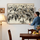 Cowboy Cattle Drive Canvas Wall Art, Western Longhorn Herd by MyGreatCanvas | Canvas Wall Art Prints | Photo Prints & Wall Decor
