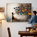Banksy Graffiti Butterfly Girl Wall Art Canvas Print, Framed by MyGreatCanvas | Canvas Wall Art Prints | Photo Prints & Wall Decor