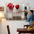 Girl Graffiti Wall Art Canvas Print, Red Balloon Heart by MyGreatCanvas | Canvas Wall Art Prints | Photo Prints & Wall Decor