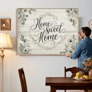Home Sweet Home Wall Art Canvas Print, Floral Farmhouse by MyGreatCanvas | Canvas Wall Art Prints | Photo Prints & Wall Decor
