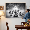 Airplane Wall Art Canvas Print, Black and White Jet Aircraft by MyGreatCanvas | Canvas Wall Art Prints | Photo Prints & Wall Decor