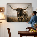 Longhorn Bull Wall Art Canvas Print, Western Farmhouse by MyGreatCanvas | Canvas Wall Art Prints | Photo Prints & Wall Decor
