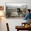 Texas Longhorn Bull Wall Art Canvas Print, Western Farmhouse by MyGreatCanvas | Canvas Wall Art Prints | Photo Prints & Wall Decor