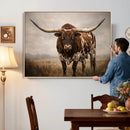 Texas Longhorn Canvas Wall Art Western Bull Desert Moody by MyGreatCanvas | Canvas Wall Art Prints | Photo Prints & Wall Decor