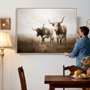 Texas Longhorn Canvas Wall Art Western Bull Desert Moody by MyGreatCanvas | Canvas Wall Art Prints | Photo Prints & Wall Decor