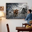 Texas Longhorn Canvas Wall Art, Rustic Farm Barn Bluebonnet by MyGreatCanvas | Canvas Wall Art Prints | Photo Prints & Wall Decor