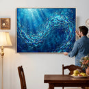 School of Fish Canvas Print | Blue Ocean Underwater Wall Art by MyGreatCanvas | Canvas Wall Art Prints | Photo Prints & Wall Decor