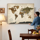 Custom Push Pin World Map Wall Art Canvas Print – by MyGreatCanvas | Canvas Wall Art Prints | Photo Prints & Wall Decor