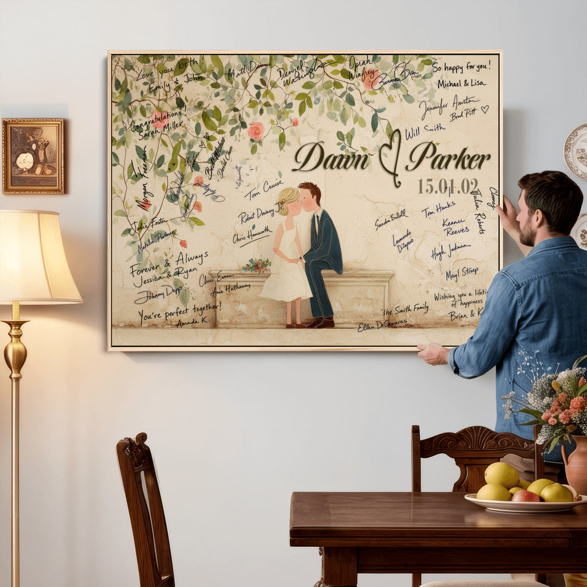 Wedding Guest Book Alternative Wall Art Canvas Print, Personalized, photo 12 of 25