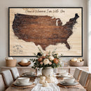 Personalized USA Push Pin Travel Map Canvas for Adventure Wall Decor