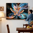 Fractal Lotus Canvas Wall Art, Blue Orange Glowing Flower Abstract Print, Modern Zen Meditation Room Decor, Ethereal Digital Art, Living Room by MyGreatCanvas | Canvas Wall Art Prints | Photo Prints & Wall Decor
