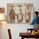 Mexican Folk Art Canvas Wall Art, Charro Poncho Sombrero Painting Print, Neutral Beige Boho Decor, Southwestern Impasto Style, Living Room Art by MyGreatCanvas | Canvas Wall Art Prints | Photo Prints & Wall Decor