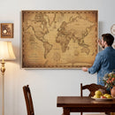 Personalized Push Pin World Map, Vintage Travel Map Canvas, Custom Names Anniversary Gift, Places Visited Pin Board, Couples Adventure Art