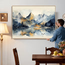 Lake Abstract Mountain Wall Art Canvas Print