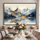 Lake Abstract Mountain Wall Art Canvas Print