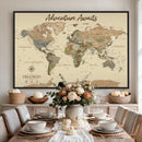 Personalized Custom World Map Wall Art Canvas Print – Travel