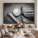 Vintage Baseball Glove and Bat Sports Wall Art Canvas,
