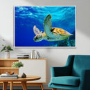 Sea Turtle Wall Art Canvas Print, Sea life in the Ocean Wall