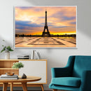 Paris Eiffel Tower Sunset Canvas Wall Art Print - Iconic
