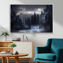 Night Landscape and Trees Wall Art Canvas Print