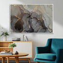 Gray Marble Fluid Wall Art – Modern Abstract Canvas Print