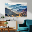 Misty Mountain Sunrise Triptych Canvas Print – Autumn