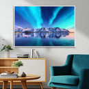 Northern Lights above Mountain Wall Art, Northern Lights