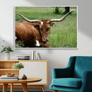 Longhorn Cow Animal Wall Art Canvas Print by MyGreatCanvas | Canvas Wall Art Prints | Photo Prints & Wall Decor