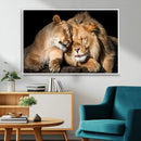 Lion and Lioness Wall Art Canvas Print – Framed African