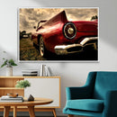 Red Classic Car Wall Art Canvas Print