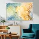 Green and Yellow Marble Fluid Effect Wall Art, Green and
