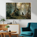 Grizzly Bear Cubs Wall Art Canvas Print