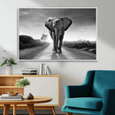 Black and White Elephant Wall Art Canvas Print