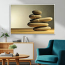 Fluvial Zen Stones Canvas Wall Art Print