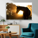 Horse at Sunset Wall Art Animal Canvas Print