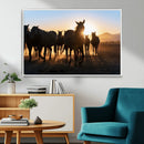 Horse Herd Wall Art Animal Canvas Print