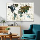 Vintage World Map Wall Art Canvas Print, Framed Rustic Earth by MyGreatCanvas | Canvas Wall Art Prints | Photo Prints & Wall Decor