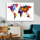 World Map Canvas Print – Detailed Map of the World Wall Art